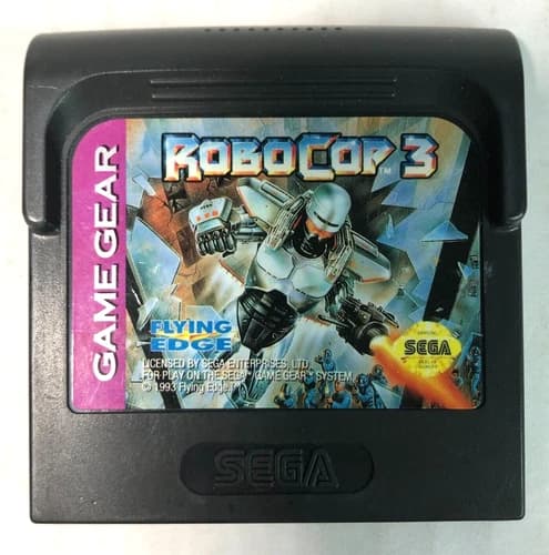 RoboCop 3 (Sega Game Gear, 1993) Cartridge ONLY - Nice Label - Cleaned Contacts
