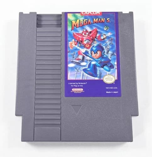 MEGA MAN 5 Authentic 1992 Nintendo NES Clean Pins Tested