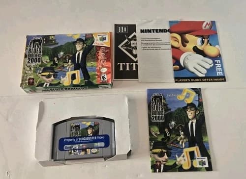 Blues Brothers 2000 (Nintendo 64 N64) Complete in Box w Reg Card CIB Blockbuster