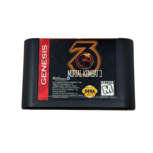 Mortal Kombat 3 Sega Genesis 1995 Video Game Cartridge
