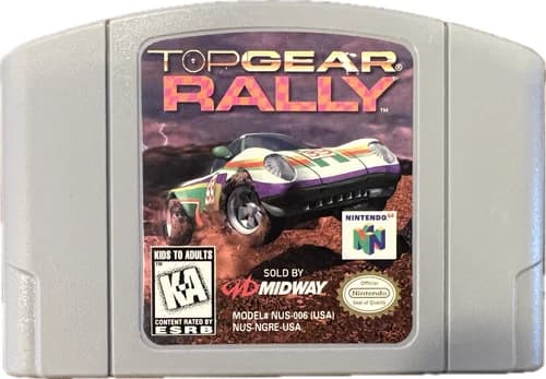 Top Gear Rally Nintendo 64 N64 Cartridge 1997, Authentic, Tested Working