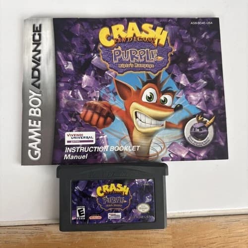 Crash Bandicoot Purple Ripto's Rampage Nintendo Game Boy Advance