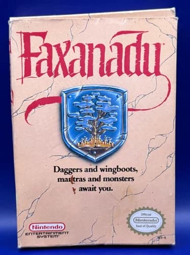 Faxanadu (Nintendo Entertainment System, 1989) CIB Box, Manual, Game Cart TESTED