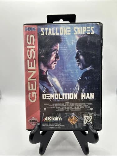 Demolition Man (Sega Genesis, 1995) CIB Tested Sun-faded Art