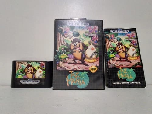 Taz-Mania Sega Genesis 1992 Complete in Box with Manual