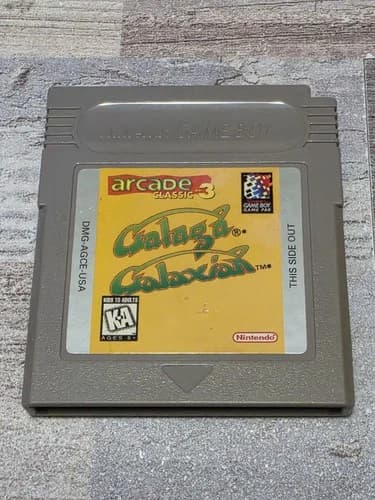 Gameboy Nintendo Galaga Galaxian Arcade Classic 3 Video Game TESTED & WORKING