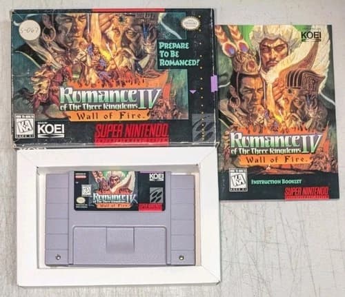 Romance of the Three Kingdoms IV (Super Nintendo SNES) Complete Tested