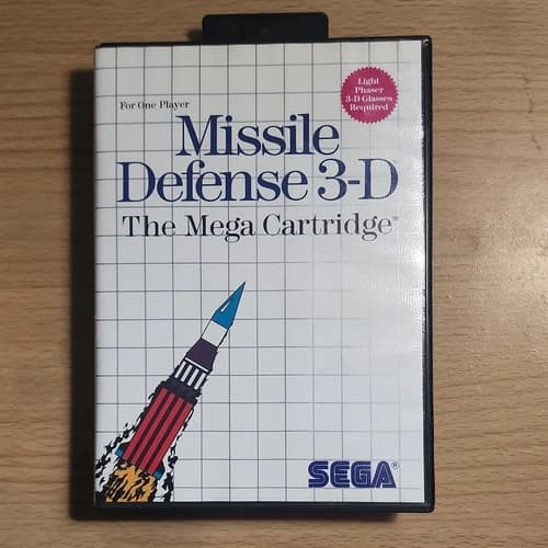 Missile Defense 3-D (Sega Master System, 1987) SMS CIB Complete w/ Manual Tested