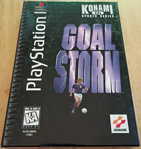 PS1 Goal Storm 1995 Sony PlayStation Complete Long Box Manual Free Shipping