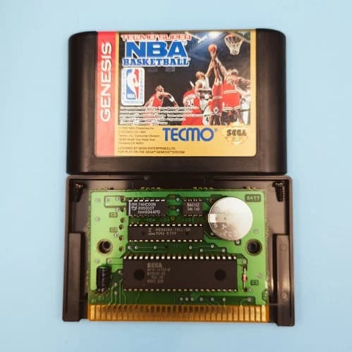 Sega Genesis Tecmo Super NBA Basketball Cartridge Authentic Tested