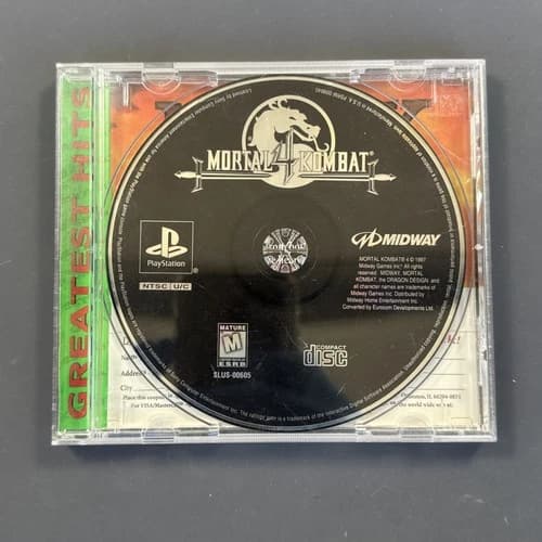 Mortal Kombat 4 Sony PlayStation 1 PS1 Game Disc Only Tested