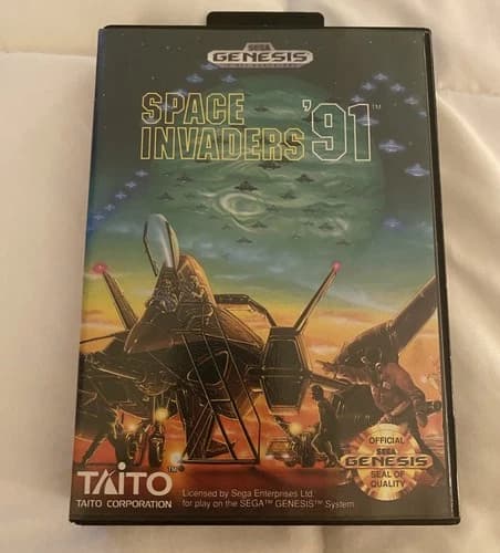 Space Invaders '91 (Sega Genesis, 1991) Complete w/Manual - Tested and Works
