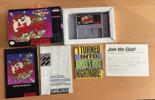 Taz-Mania (Super Nintendo Entertainment System, 1993) SNES CIB Complete TESTED