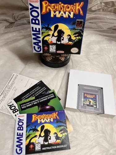 Prehistorik Man SNES Super Nintendo CIB Complete in Box Manual, Tested & Works!