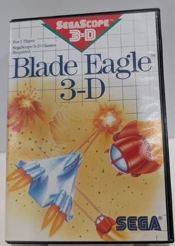 Blade Eagle 3D SegaScope A 3-D Cartridge Sega Master System CIB 1988