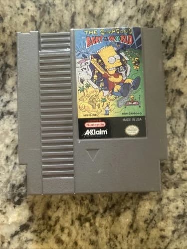 Simpsons Bart vs the World - Authentic Nintendo NES Game - Tested & Works