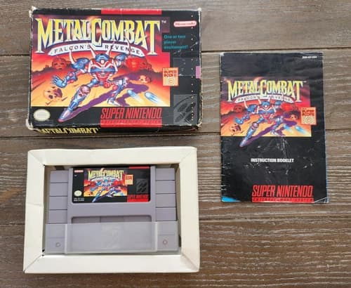 Metal Combat Falcon's Revenge Super Nintendo SNES Complete Cib+ Box Manual