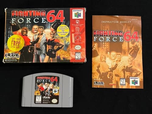 Fighting Force 64 (Nintendo 64, 1999) Box Manual Complete CIB N64