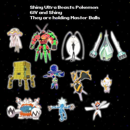 All 11 Shiny Ultra Beasts 6IV Crown Tundra Pokemon /w Master Balls Sword Shield