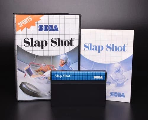 Sega Master System Slap Shot 1990 Blue Label Variant Complete CIB Tested