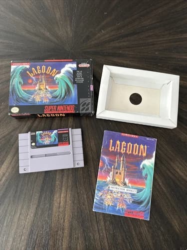 Super Nintendo SNES Game Lagoon CIB Complete In Box