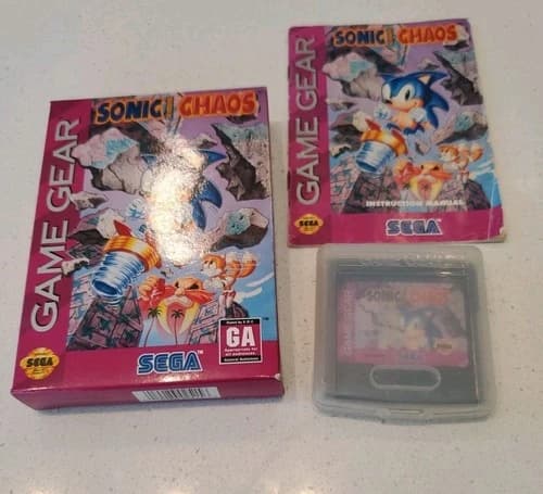 Sega Game Gear Sonic Chaos with Manual And Box