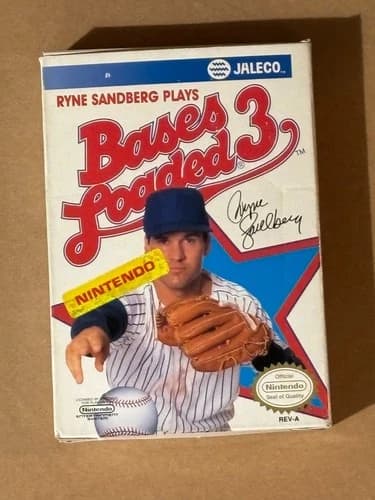 Nintendo NES Ryne Sandberg Plays Bases Loaded 3 Complete CIB