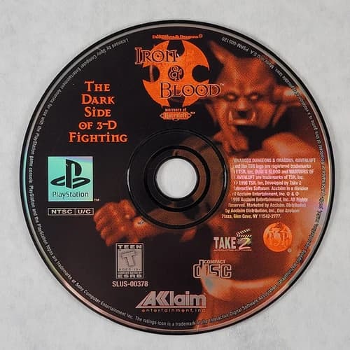 Advanced Dungeons & Dragons Iron And Blood - Loose Sony PS1 Playstation 1 Disc