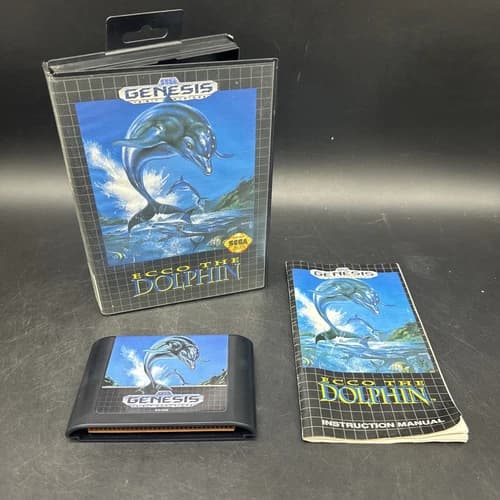 Ecco the Dolphin (Sega Genesis, 1992) Complete See Pictures and Read Desc.
