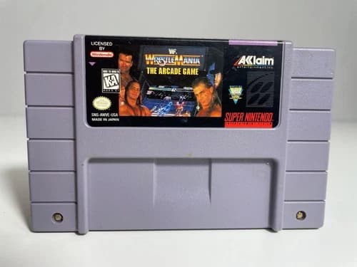 WWF Wrestlemania The Arcade Game SNES Super Nintendo Authentic Good Tested