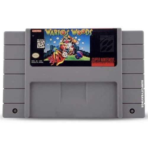 Wario's Woods SNES Super Nintendo System 1994 Tested Good Condition