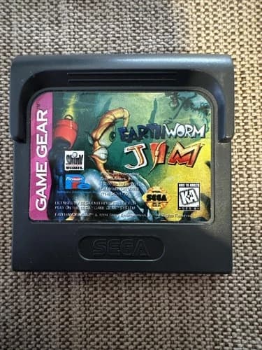 Earth Worm Jim Sega Game Gear Game Cartridge