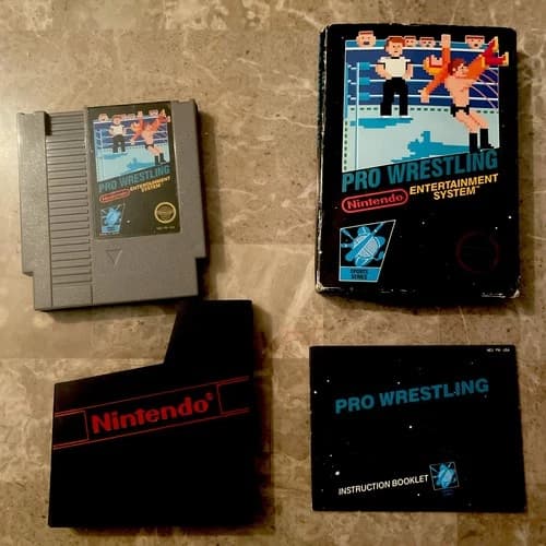 Pro Wrestling Nintendo Entertainment System NES Game Box and Manual