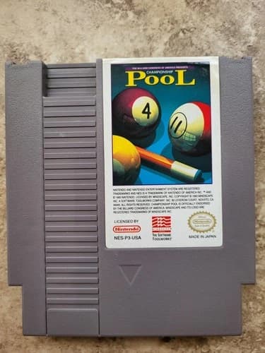 Championship Pool (Nintendo NES) Authentic Cart Only Tested and Working