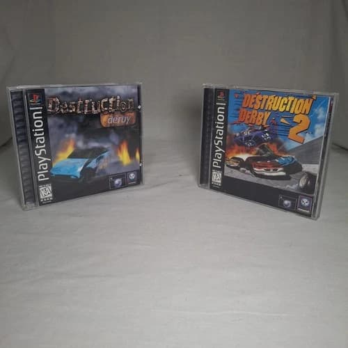 Destruction Derby 1 and 2 (1995, 1996) Both Black Label Sony PlayStation 1 PS1