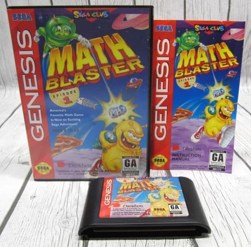Math Blaster: Episode 1 I (Sega Genesis, 1994) Complete w/ Manual - Tested