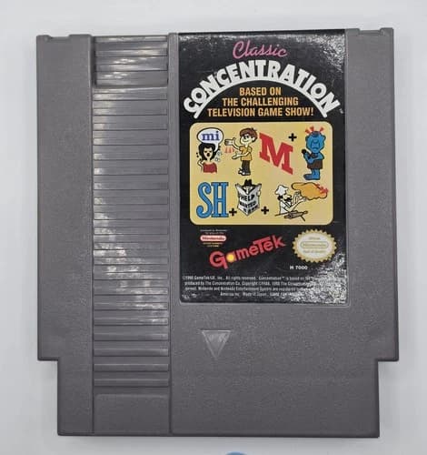 Classic Concentration Original Nintendo NES Authentic Tested Working