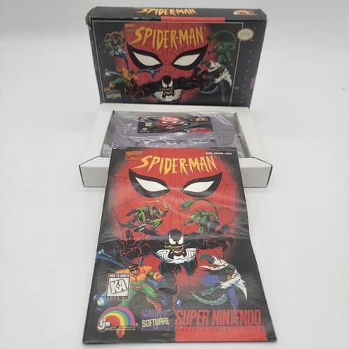 Spider-Man (SNES) Super Nintendo. CIB, manual, insert, box.