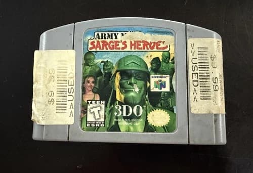 Army Men Sarge's Heroes Nintendo 64 N64 Game - Authentic Cartridge Only Tested