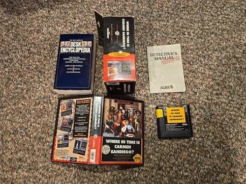Where in Time Is Carmen Sandiego (Sega Genesis, 1992) CIB with Encyclopedia