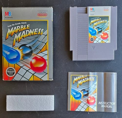 Marble Madness (Nintendo NES, 1989) Complete CIB