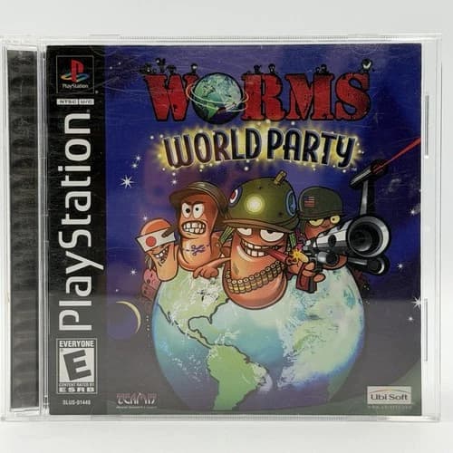 Worms World Party Sony PlayStation PS1 Complete CIB