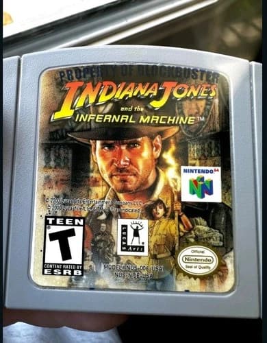 Authentic Indiana Jones and the Infernal Machine Nintendo 64 tested Working N64