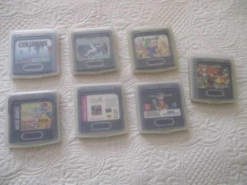 7 SEGA Game Gear Game Carts - Tested - Terminator; Dragon Crystal; Paperboy