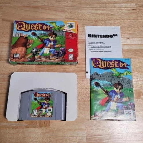 Quest 64 N64 Nintendo 64, 1998 CIB w Manual – Tested