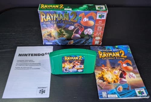 Rayman 2: The Great Escape | N64 | OG CIB Complete | Blockbuster Rental Variant
