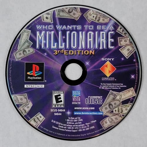 Who Wants To Be A Millionaire 3rd Edition - Loose Sony PS1 Playstation 1 Disc