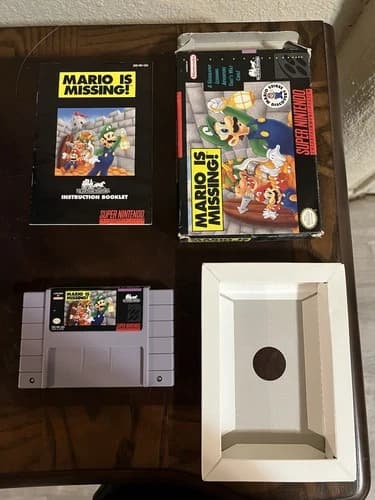 Mario Is Missing Super Nintendo SNES 1993 with Box and Manual