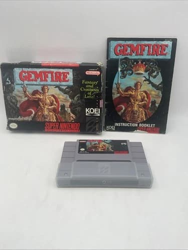 Gemfire Super Nintendo SNES 1992 Authentic CIB.