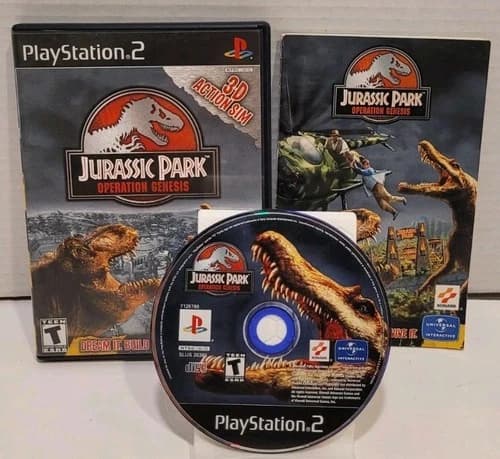 Jurassic Park: Operation Genesis (PlayStation 2, PS2, 2003) CIB W/ Manual Tested